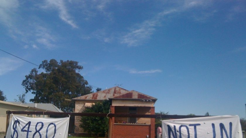 A Newcastle house that was the scene of a protest by refugee advocates in April last year.