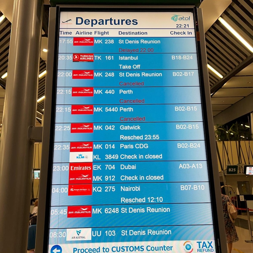 Mauritius flights delayed