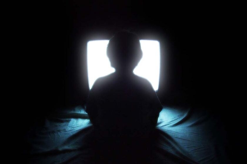 A child watches television