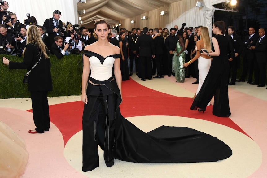 Emma Watson poses on the red carpet