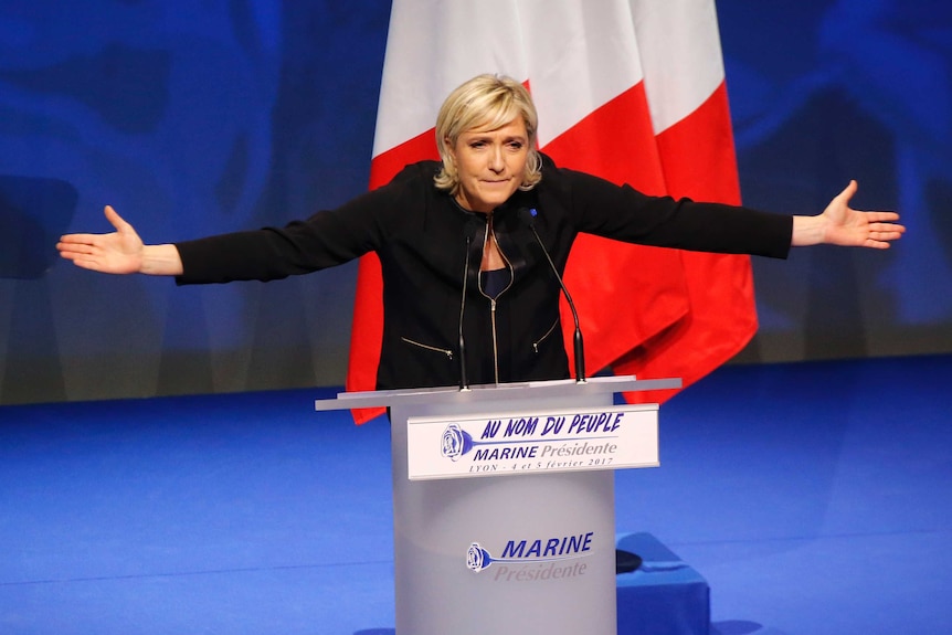 Far-right leader presidential candidate Marine Le Pen.