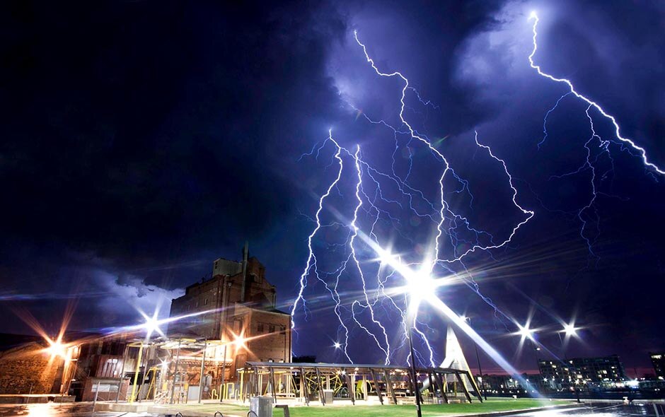 Lightning strikes Port Adelaide