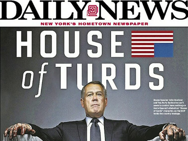 Daily News front page take on US shutdown