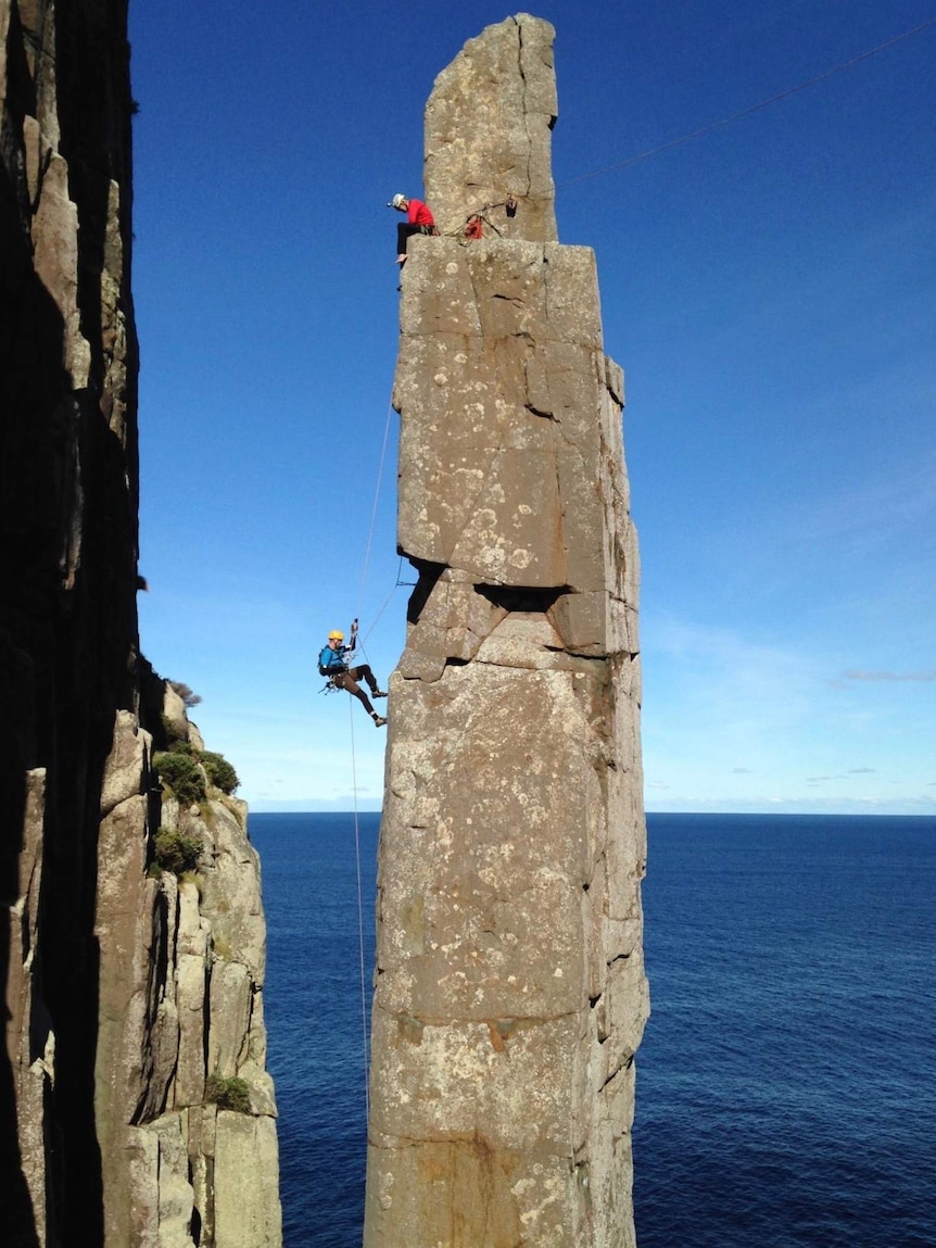 Paul Pritchard climbing the Totem Pole