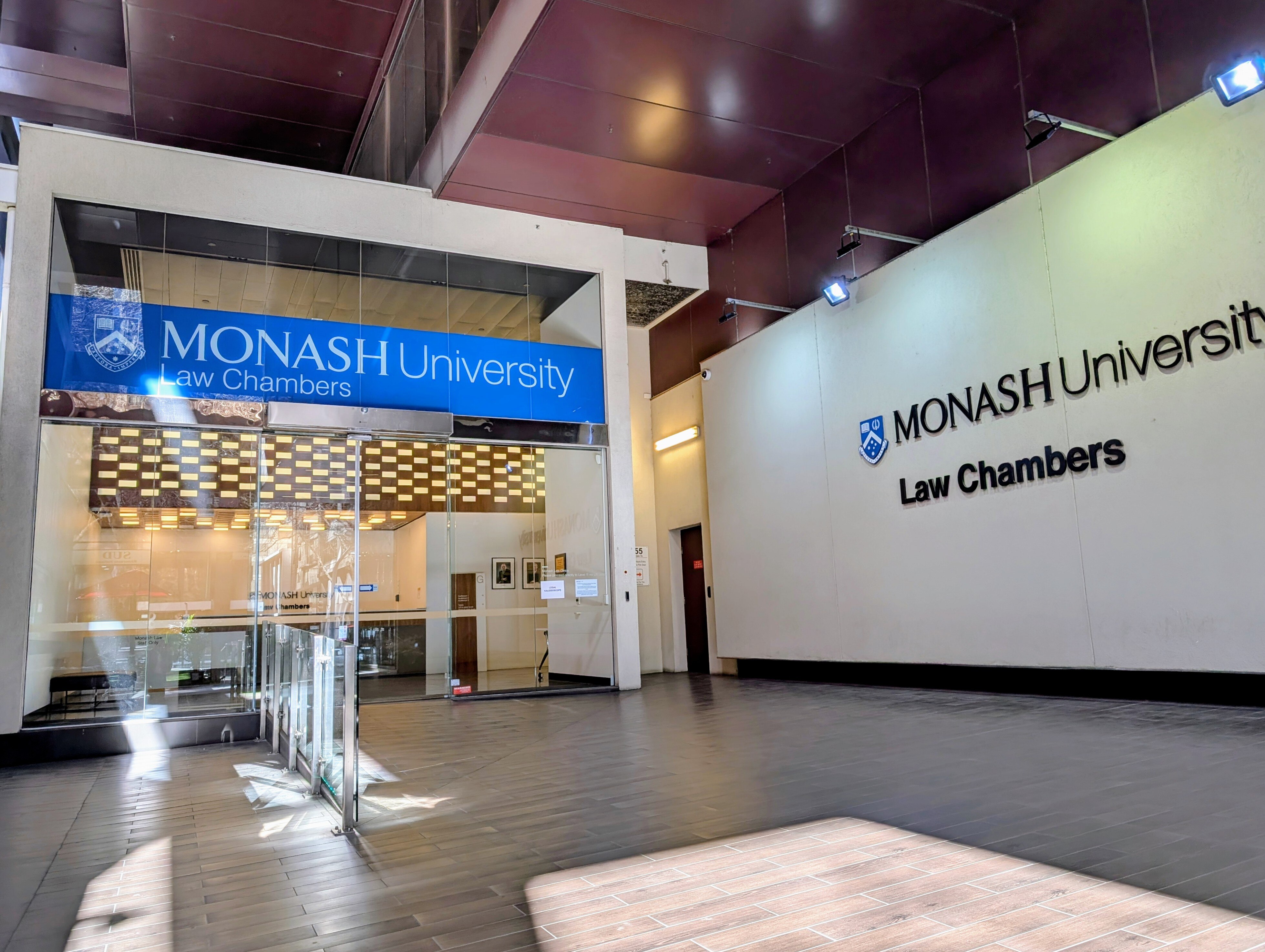 A photo of the Monash University law chambers in Melbourne's CBD.