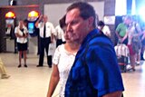 Alan Leahy arrives at Cairns Airport.
