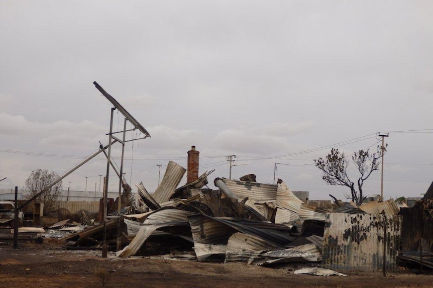 Aftermath of Olary fire