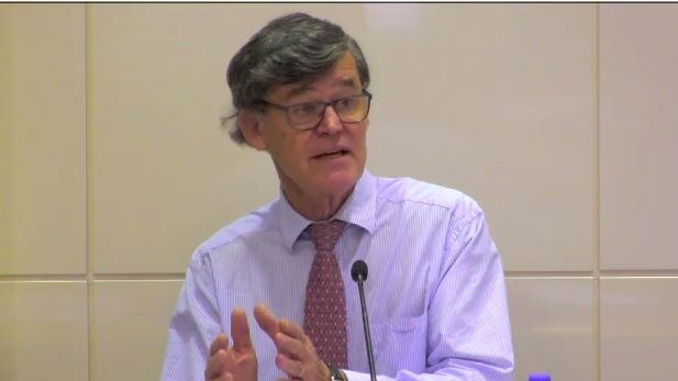 Video still of Professor Sven Silburn giving evidence at the Northern Territory royal commission.