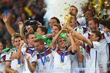 Germany celebrates with World Cup trophy