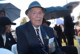 WWII veteran Milton Fairclough wearing his medals