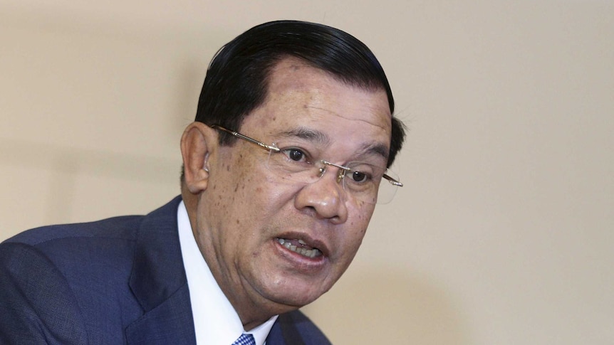 A headshot of Cambodian Prime Minister Hun Sen looking slightly off camera.