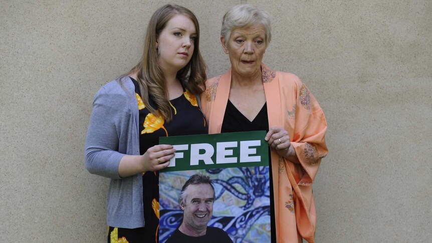 Christine Russell, wife of Greenpeace activist Colin, and daughter Madeleine