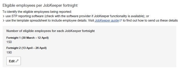 Screen shot of the Job Keeper form.