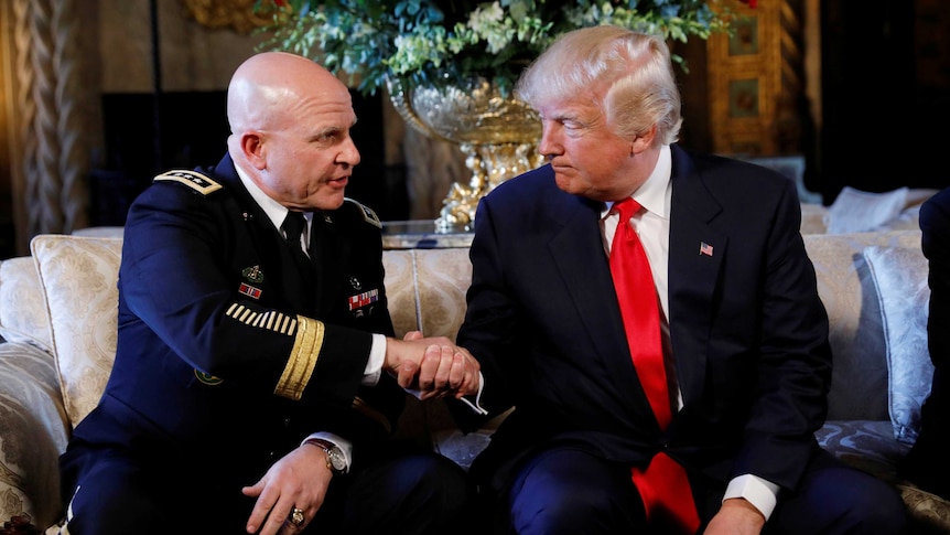 HR McMaster shakes hands with President Trump