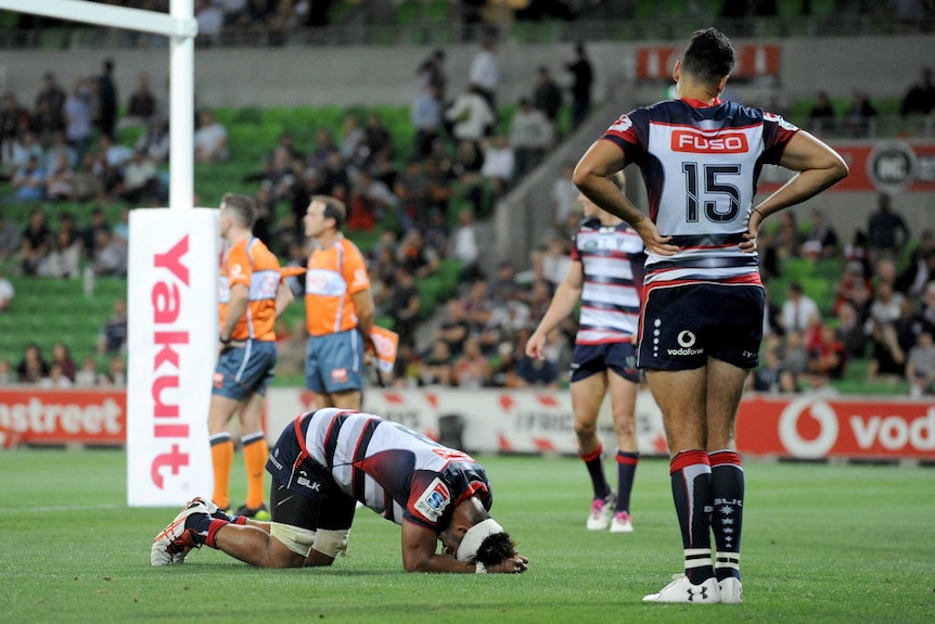 Rebels players are sad after losing to the Chiefs