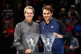 Roger Federer receives two awards including Stefan Edberg Sportsmanship Award from Stefan Edberg.