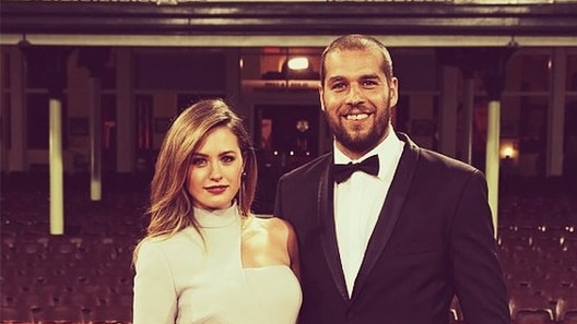 Jesinta Campbell and Buddy Franklin at the Brownlow Medal in 2014.