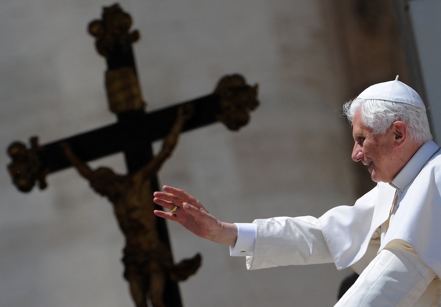 Pope Benedict XVI addresses audience