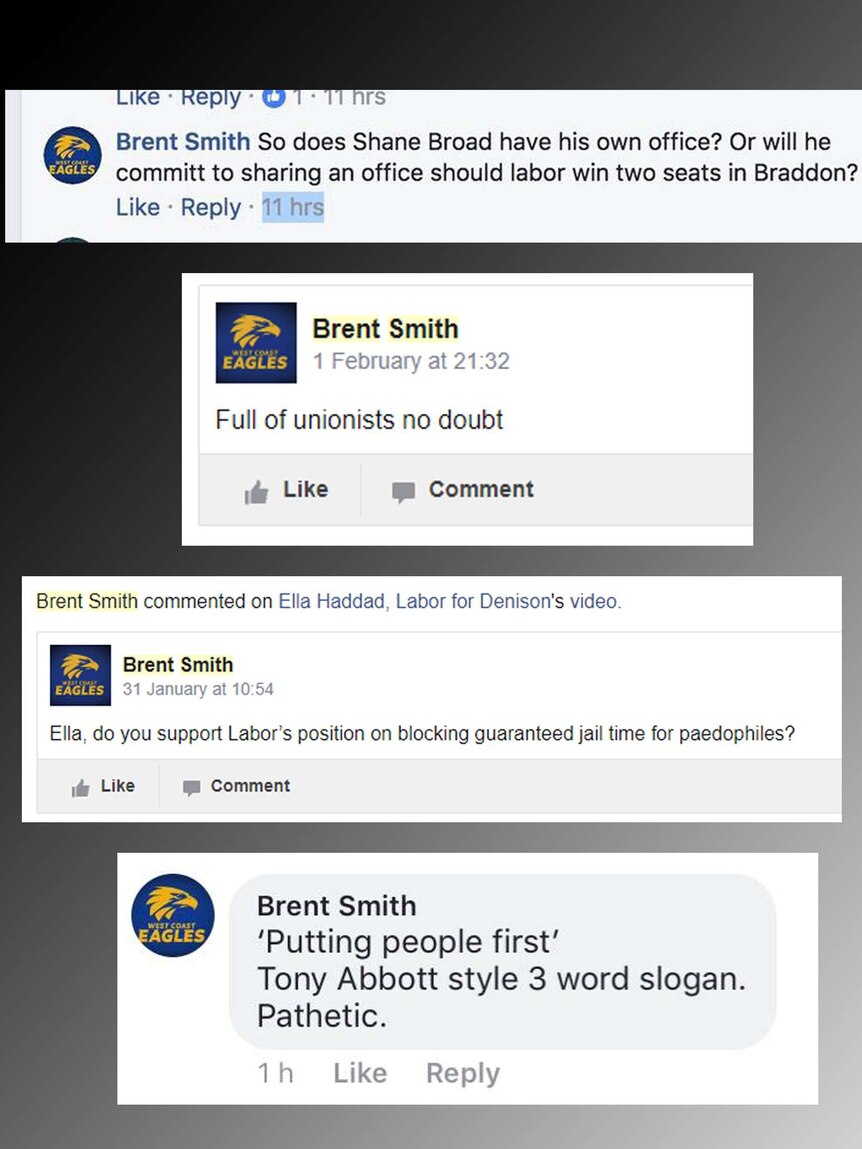 Social media comments from Brent Smith.