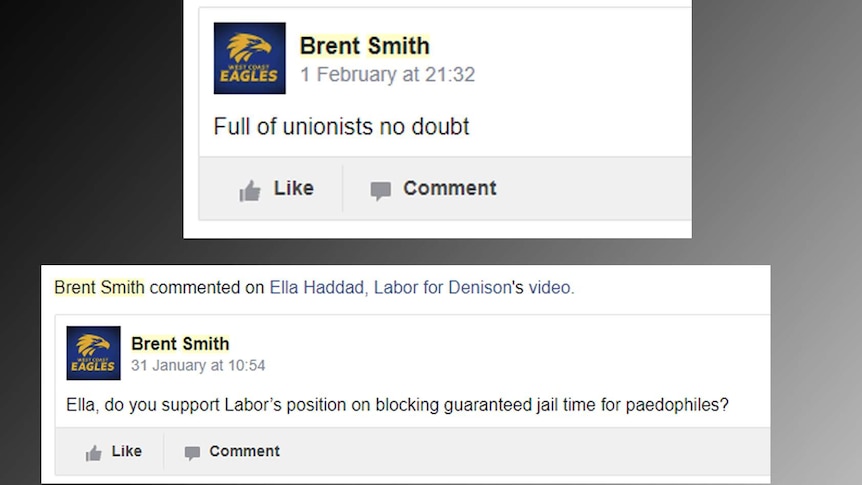 Social media comments from Brent Smith.