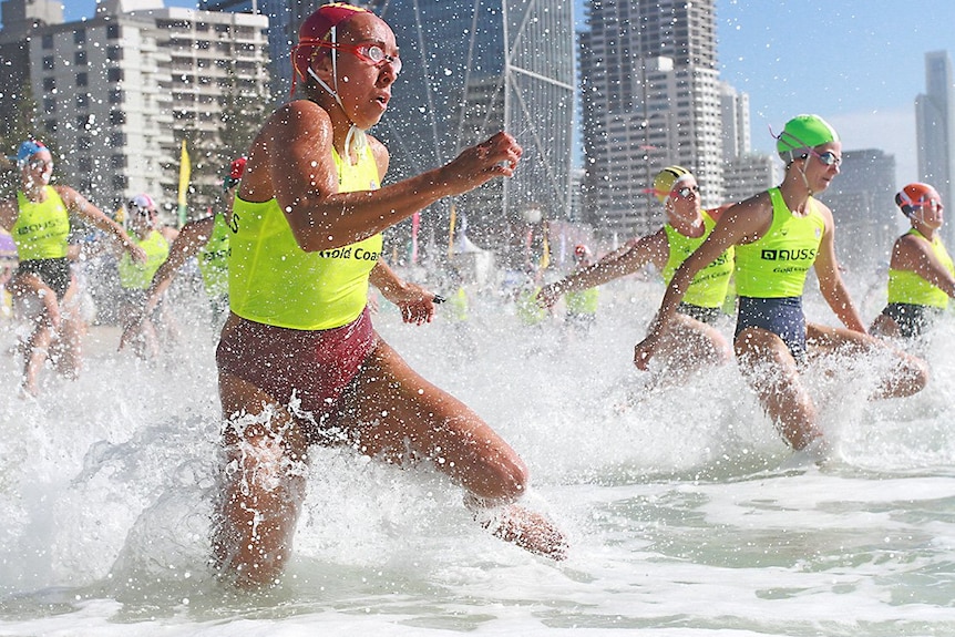 athletes in water