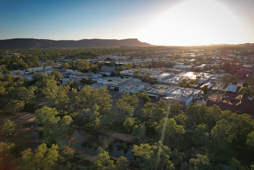 An aerial view of Alice Springs.