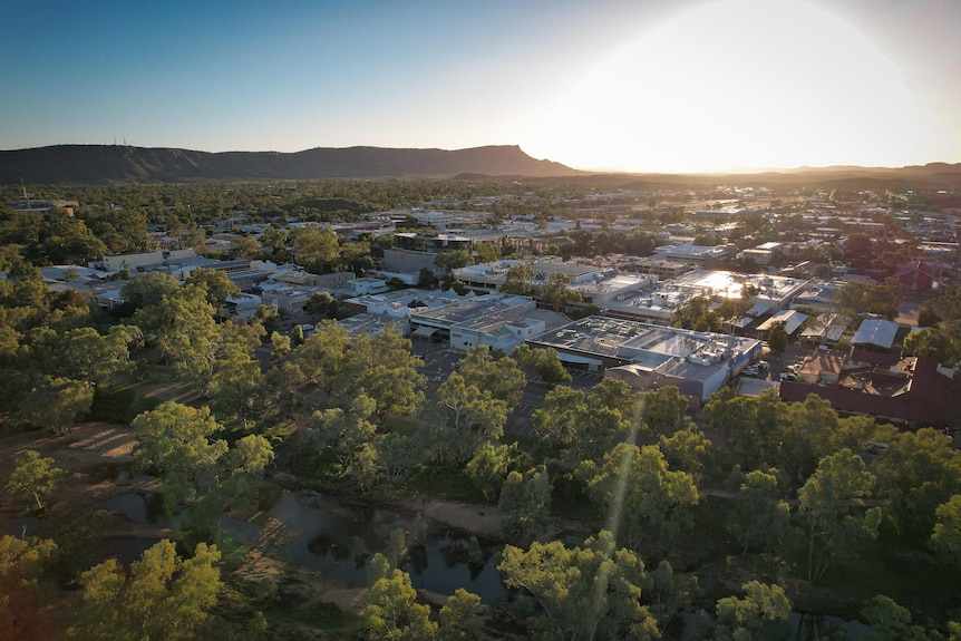 An aerial view of Alice Springs.
