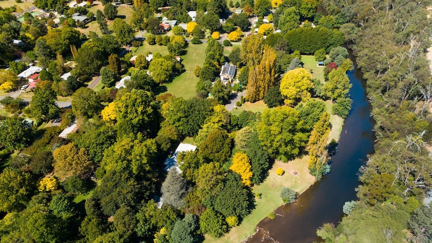 an aerial view of the Jamieson Caravan Park