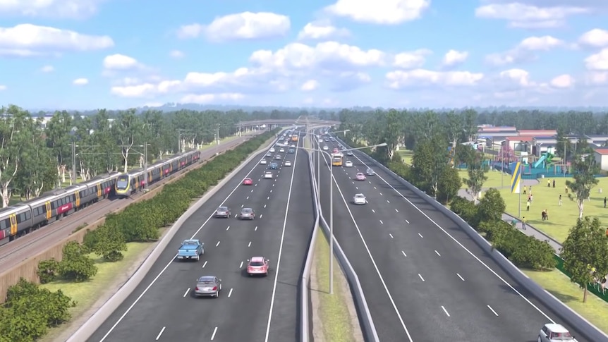 A digital image showing what a major highway would look like.