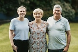 Portrait of Bobby Hendry and her parents, Chris and Peter Harrison for a story about Bobby's teachers becoming her parents.