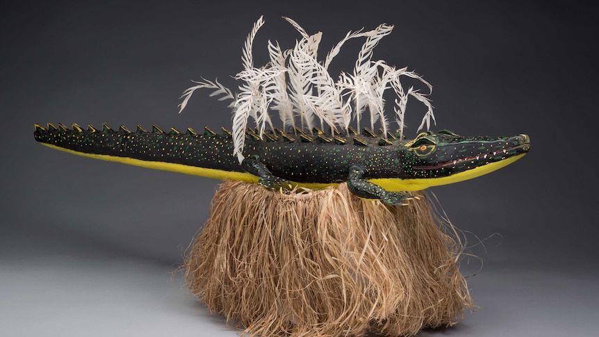 Crocodile headdress by James Eseli.