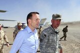 Mr Abbott made a flying weekend visit to Australian troops in Uruzgan province.