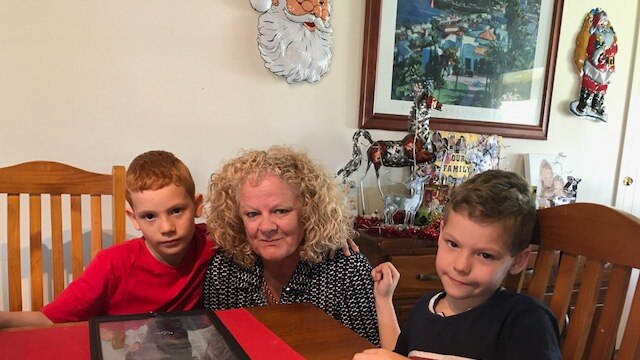 Sharon Wallace with her two grandsons.