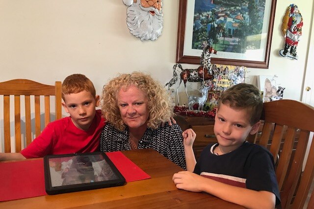 Sharon Wallace with her two grandsons.
