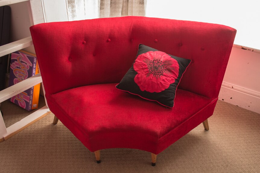 Rose Ottavi-Kokkoris has a sentimental red couch.