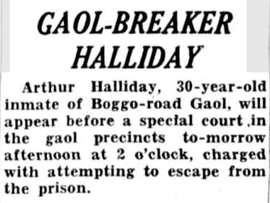 A newspaper article discussing a prisoner who escaped from prison.