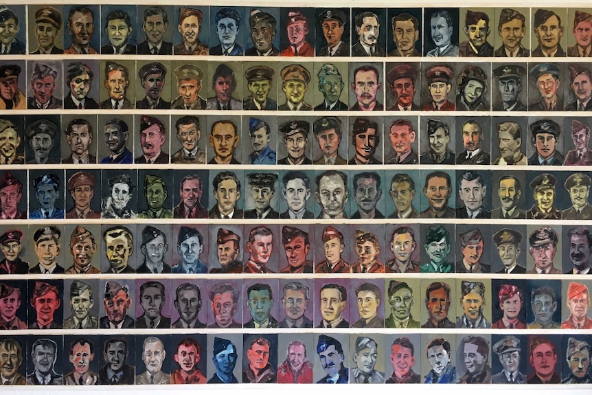 Portraits of the 133 men who flew in the famed 617 squadron, painted by Dan Llewellyn Hall.