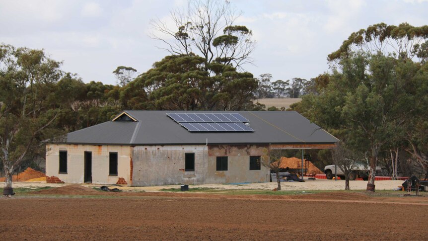 Solar panels on the farmhouse