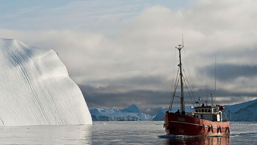 A fishing boat off the coast of Greenland