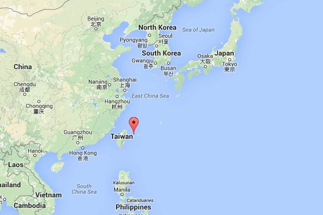 Map of earthquake off Taiwan