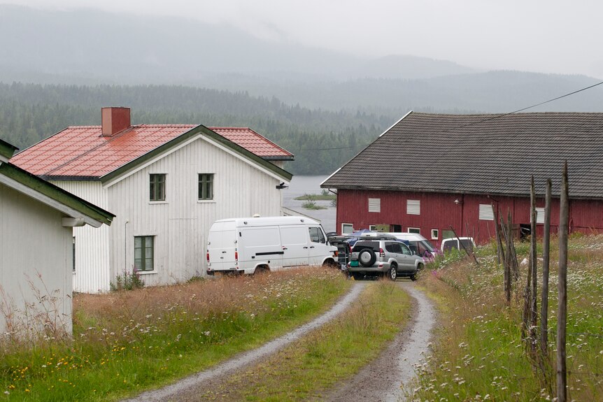 The farmhouse of Anders Behring Breivik at Aamot at Hedmark in eastern Norway.