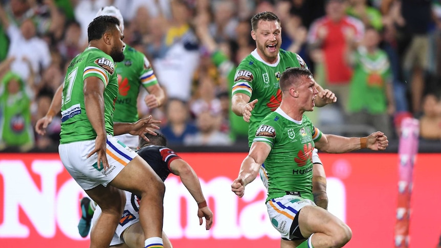 Jack Wighton and the Raiders celebrate