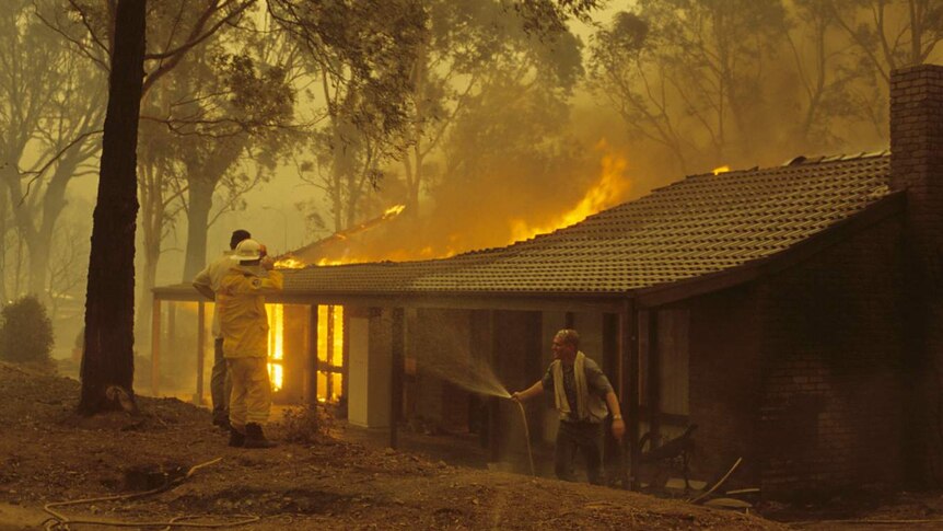 Many residents worked with fire crews to fight the flames as fire swept into the capital.