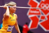 Australian javelin thrower Kimberley Mickle in action during qualifying