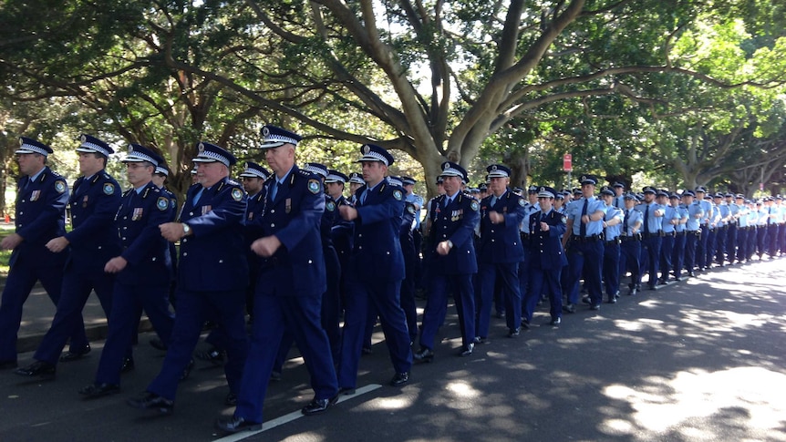 NSW Police march through Hyde Park