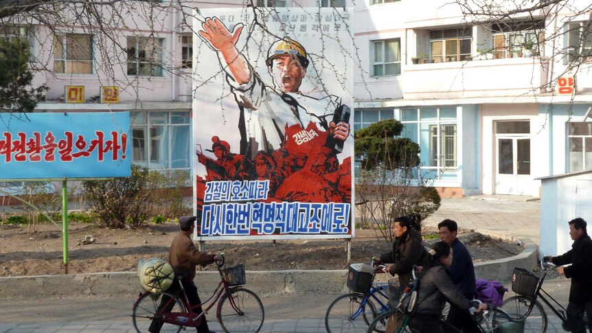 North Korea propaganda poster