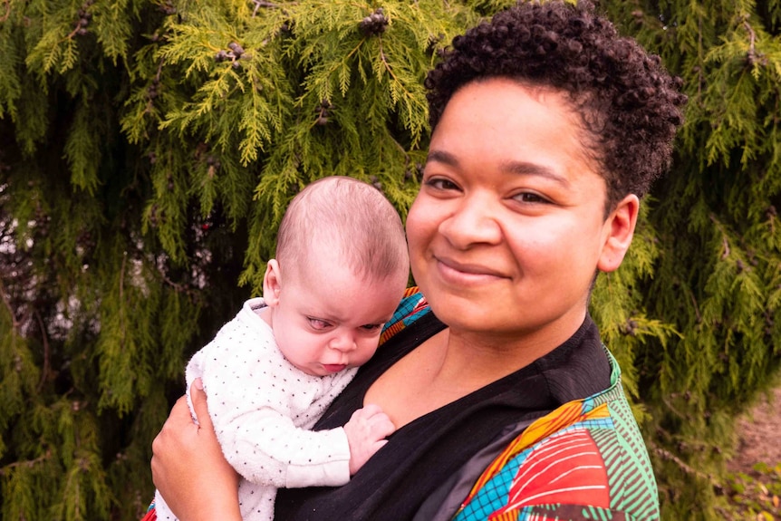 Picture of a woman holding a baby