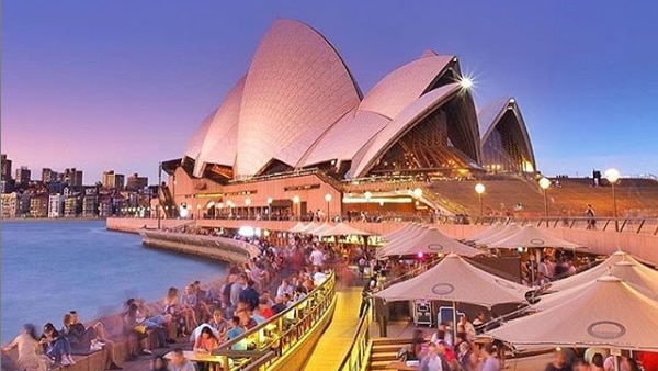 People drinking at the Opera House bar