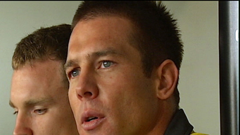 Ben Cousins speaks to the media after training with Richmond for the first time.