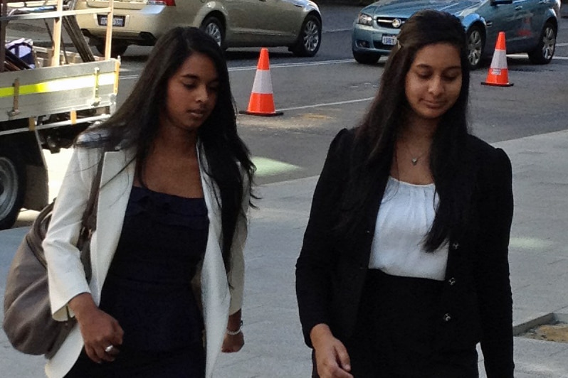 Daughters arrive at court